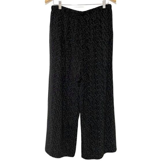 Eileen Fisher Morse Code Print Wide-Leg Crop Pants Small Lagenlook Loungewear - Picture 4 of 11